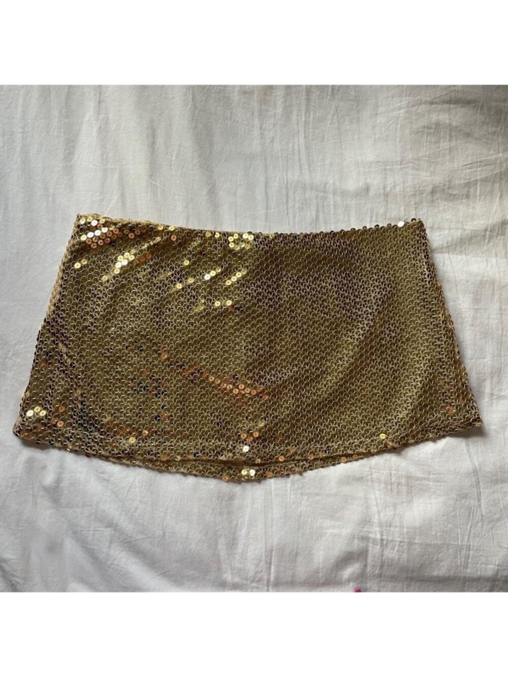 Vintage deadstock gold sequin mini skirt